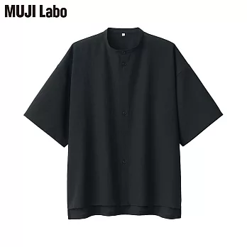 【MUJI 無印良品】MUJI Labo聚酯纖維透氣抗污短袖襯衫 XS 黑色