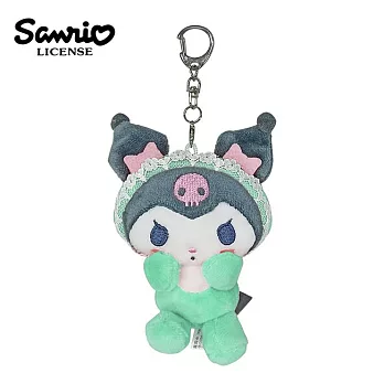 【日本正版授權】酷洛米 玩偶吊飾 鑰匙圈 吊飾 娃娃/絨毛玩偶 庫洛米/Kuromi - 綠色款