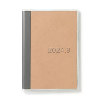 【MUJI 無印良品】上質紙牛皮紙封面月間筆記本/2024年8月開始/A6米