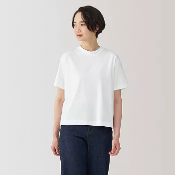 【MUJI 無印良品】女天竺圓領短袖T恤 S 白色