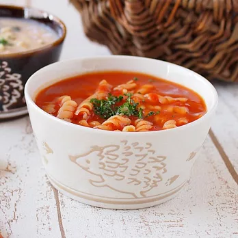 【日本Minoru】Plantaree 刺蝟陶瓷餐碗470ml ‧ 杏白