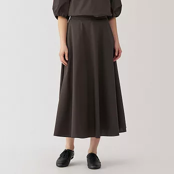 【MUJI 無印良品】女速乾平織布寬襬裙 S 棕色