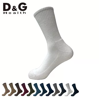 【D&G HEALTH】男運動長襪(D552襪子/毛巾底/除臭襪) 白25-28CM