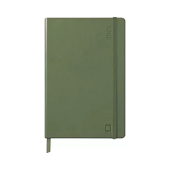 【Rhodia｜2025 Planner】2025 手帳  A5_週曆橫排_象牙色 _160頁_90g_硬皮_彈性束帶_ 鼠尾草綠