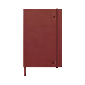 【Rhodia｜2025 Planner】2025 手帳  A5_週曆直排_象牙色 _160頁_90g_硬皮_彈性束帶_ 胭脂紅