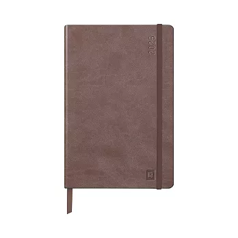 【Rhodia｜2025 Planner】2025 手帳  A5_週曆直排_象牙色 _160頁_90g_硬皮_彈性束帶_ 巧克力色