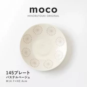 【minoru陶器】Moco煙花 陶瓷淺盤15cm ‧ 杏白棕