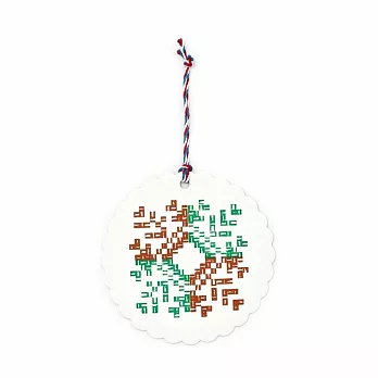 日本HIGHTIDE 文林堂 活版印刷裝飾卡片 ‧ 編織/棕色x綠色