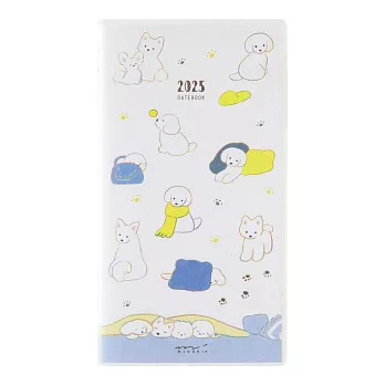 MIDORI POCKET DIARY 2025手帳長形(月間)- 小狗