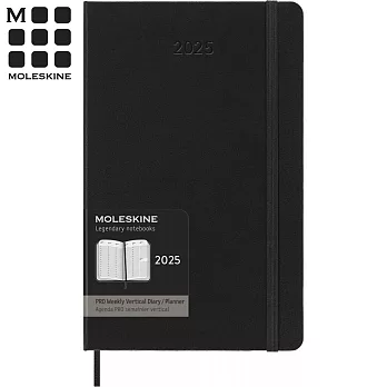 MOLESKINE 2025 Pro直式週記12M 硬殼-L黑