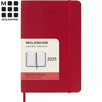 MOLESKINE 2025日記手帳12M 軟皮-口袋型紅