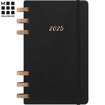 MOLESKINE 2025線圈萬用手帳12M  軟皮-L型黑