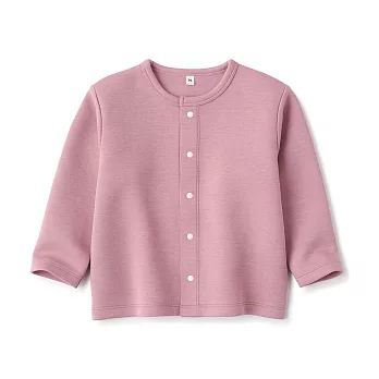 【MUJI 無印良品】幼兒二重織裏毛開襟衫 90 粉紅