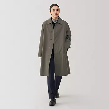 【MUJI 無印良品】男撥水加工折領大衣 L 深摩卡棕