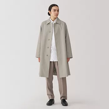 【MUJI 無印良品】男撥水加工折領大衣 L 米黃