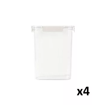 【MUJI 無印良品】附扣透明保存容器/3.84L(4入)