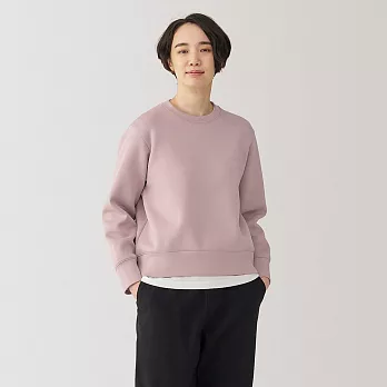 【MUJI 無印良品】女二重織裏毛圓領衫 S 煙燻粉