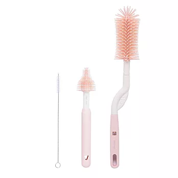 nac nac 柔細旋轉奶瓶奶嘴刷- 甜橙粉