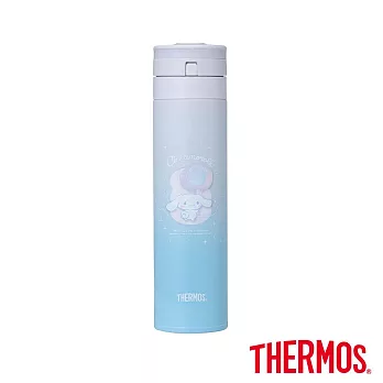 【THERMOS 膳魔師】大耳狗喜拿不鏽鋼漸層超輕量自動上鎖真空保溫杯450ml(JNS-453CN-DMBL)  甜甜圈篇