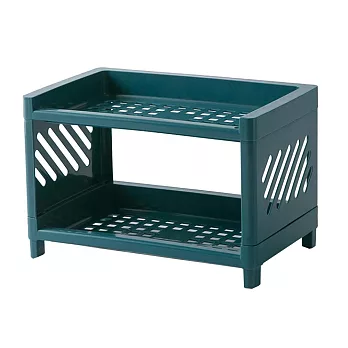 E.City_多功能雙層桌面置物收納架(2入) 湖藍