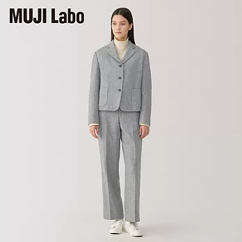 【MUJI 無印良品】MUJI Labo女羊毛混直筒褲 67 灰色