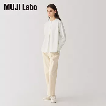 【MUJI 無印良品】MUJI Labo女起毛斜紋織套衫 S 白色