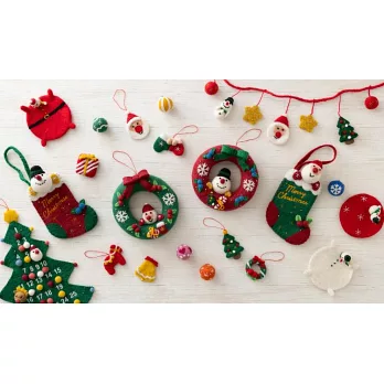 【日本Mark’s】Felt & Knit手工羊毛氈聖誕吊飾5入組 ‧ 聖誕樹MIX