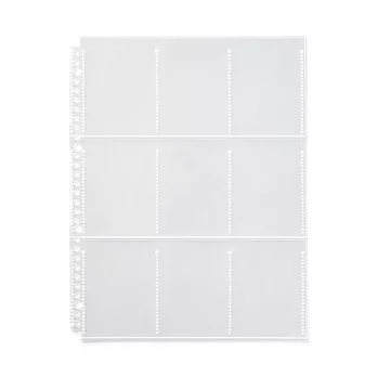 【MUJI 無印良品】收藏活頁夾用補充袋(遊戲卡尺寸)/9口袋.A4寬型用.10入遊戲卡尺寸/9口袋.A4寬型用.10入