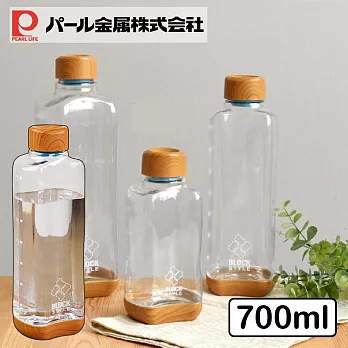 Pearl Life 珍珠金屬 日本珍珠金屬 木紋蓋透明隨身水瓶 700ml 附刻度