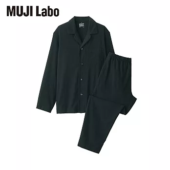 【MUJI 無印良品】MUJI Labo男棉手織家居睡衣 XS 黑色