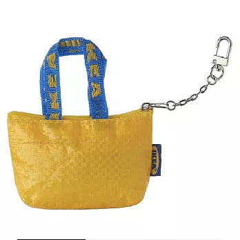 IKEA環保購物袋造型-迷你耳機悠遊卡鑰匙圈小包 (平行輸入商品) Yellow