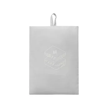 【MUJI 無印良品】再生尼龍可壓縮收納袋/M.白灰白灰/40x26x10cm