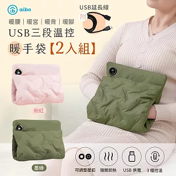 aibo｜USB三段溫控暖手袋 附USB延長線