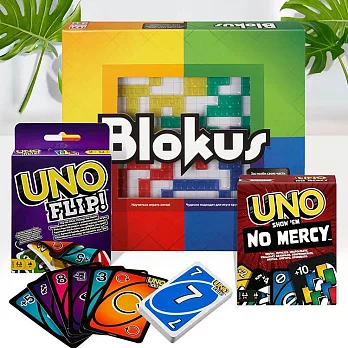 MATTEL美泰兒遊戲套組(UNO毫不留情+反轉UNO+大格鬥基本遊戲)