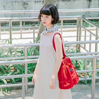 【瀏海樹】BANGS - 肩背束口三用包 - 橘紅