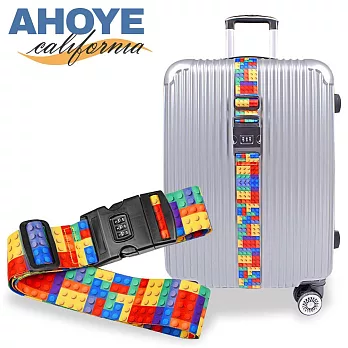 【AHOYE】密碼款一字積木行李箱束帶 (行李箱綁帶 行李箱固定帶 打包帶 扣帶)