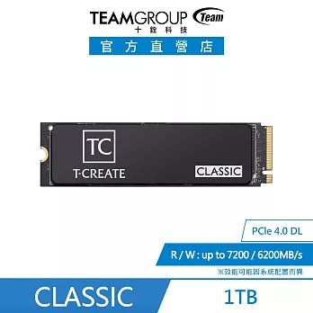 Team 十銓T-CREATE CLASSIC PCIe 4.0 DL 1TB SSD 固態硬碟