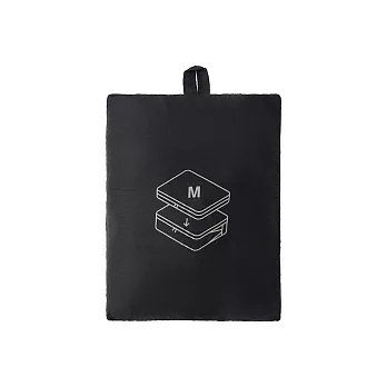 【MUJI 無印良品】再生尼龍可壓縮收納袋/M.黑M.黑.40x26x10cm/數量：1入