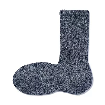 【MUJI 無印良品】男棉混足底圈絨厚織直角襪25-27cm 煙燻藍