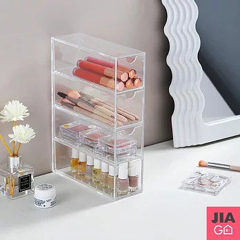 JIAGO 四格抽屜式透明收納盒