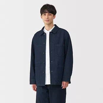 【MUJI 無印良品】男吉貝木棉混丹寧外套 M 暗藍