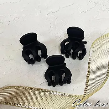 【卡樂熊】基本磨砂鏤空3入組造型髮夾/抓夾(三色)- 經典黑色