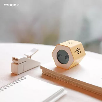 Mooas韓國六角轉轉專注學習定時器 黃色 | 中高年級 / 運動