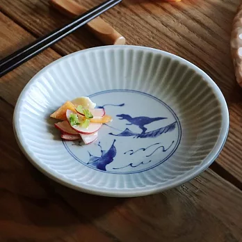 【日本Awasaka】美濃燒｜江戶筆墨 陶瓷淺盤15.5cm ‧ 鎬龍