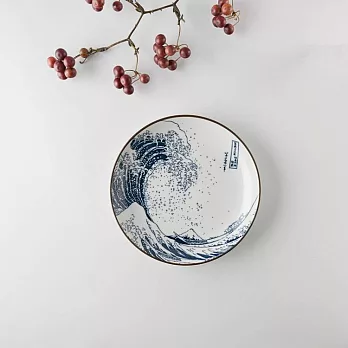 【日本Yamani】美濃燒｜富嶽北斎 陶瓷淺盤15.7cm