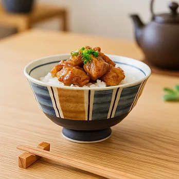 【日本Kakuni】窯燒 輕量陶餐碗450ml ‧ 吳須錆十草