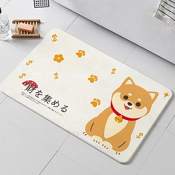 日本熱賣 超大尺寸硬式珪藻土地墊(13款風格任選. 硅藻土/腳踏墊/吸水墊/浴室地墊) 07 招財柴犬