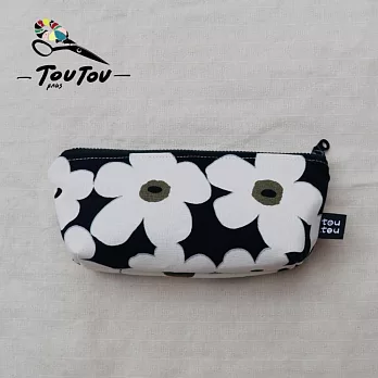 偷偷喊我｜手作筆袋/收納袋－ 黑色罌粟花