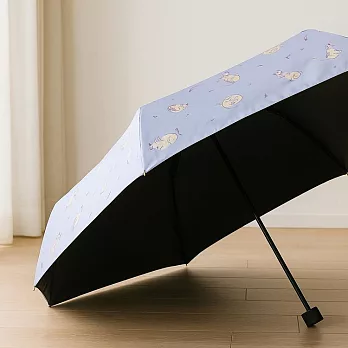 【日本Attain】UPF50+完全遮光 玩耍貓咪 抗UV折傘 ‧ 紫