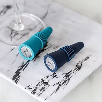 《BarCraft》矽膠酒瓶塞2入(藍) | 紅酒塞 葡萄酒塞